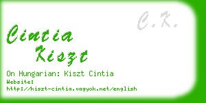 cintia kiszt business card